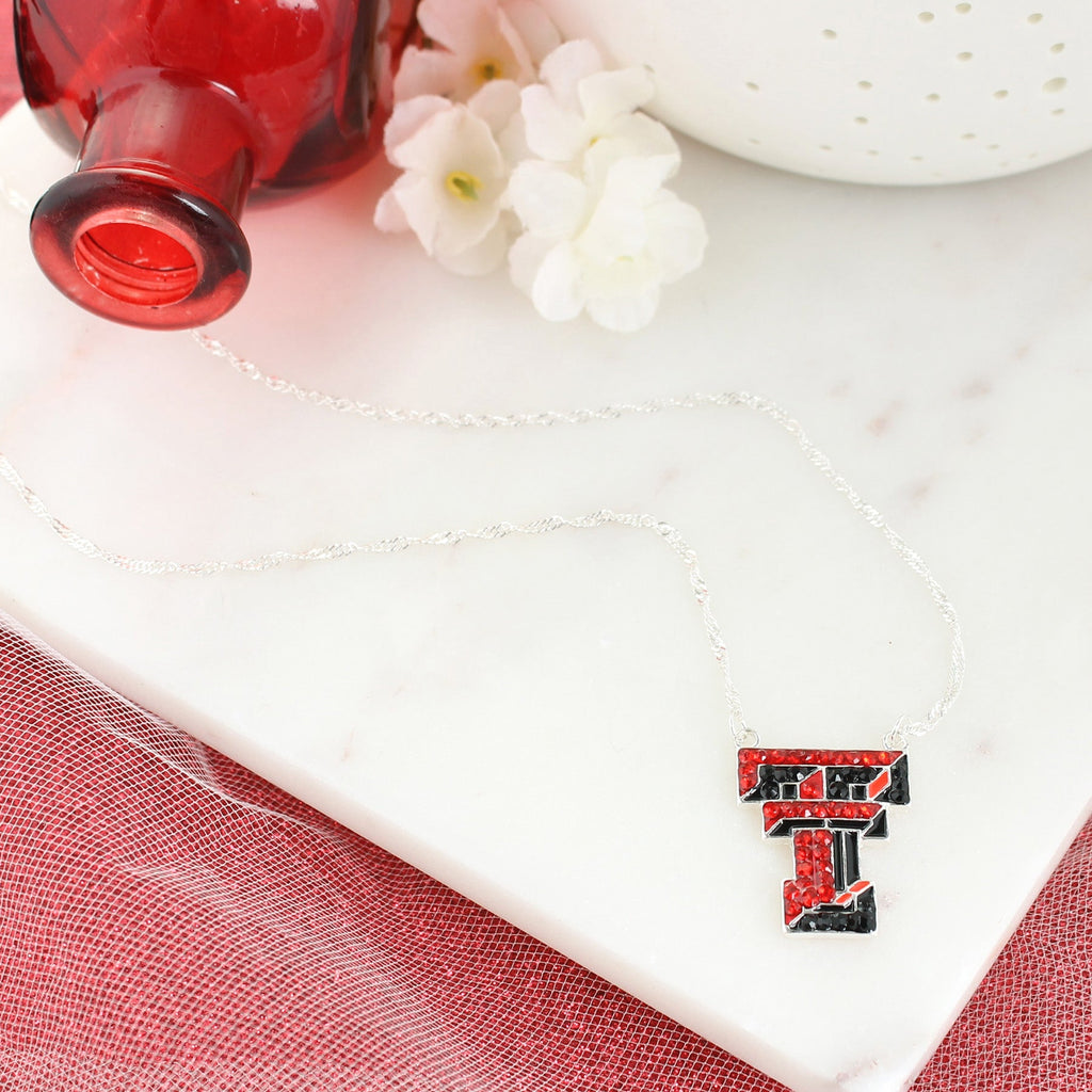 Texas Tech Crystal Logo Necklace