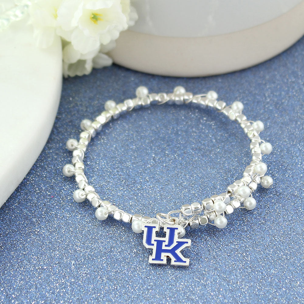 Kentucky Enamel Logo & Pearl Bracelet