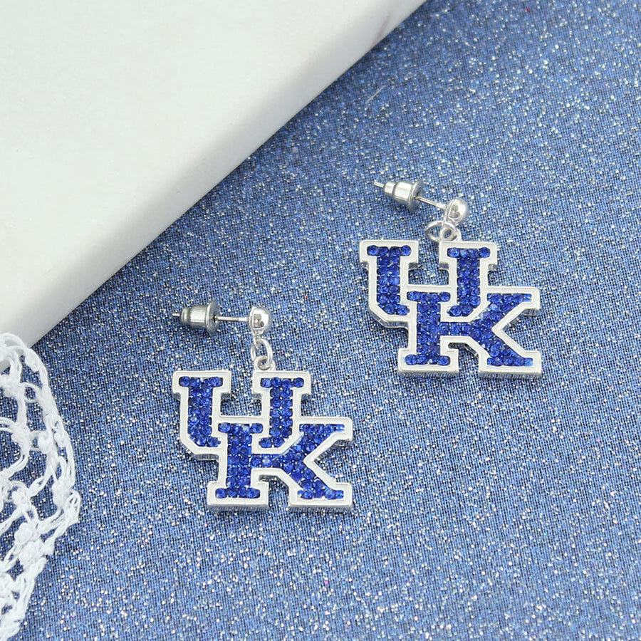 Kentucky Wildcats Rhinestone Enamel Logo Earrings