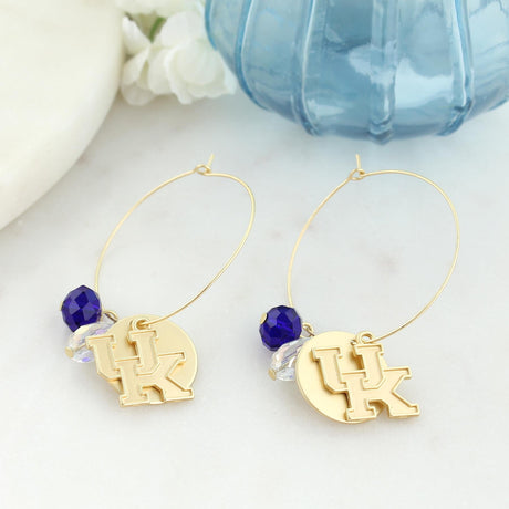 Kentucky Matte Gold Logo Hoop Earrings