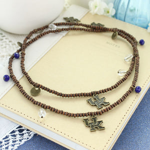 Kentucky Wood Bead Stretch Necklace/Bracelet