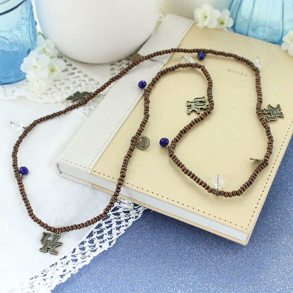 Kentucky Wood Bead Stretch Necklace/Bracelet