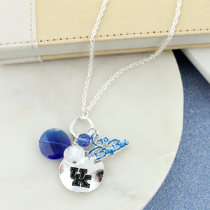 Kentucky Logo Disc & Slogan Cluster Convertible Necklace