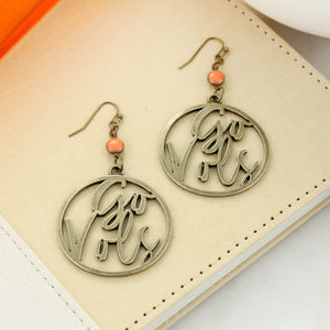 Tennessee Vintage Style Cutout Slogan Earrings