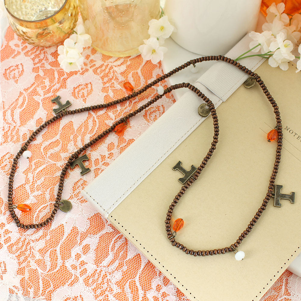 Tennessee Wood Bead Stretch Necklace/Bracelet