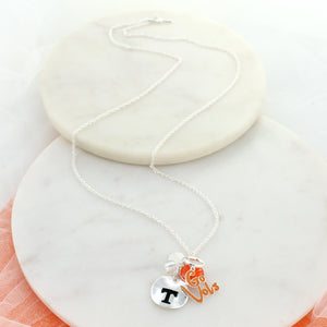 18 - 36” Tennessee Logo Disc & Slogan Cluster Convertible Necklace