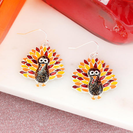 Enamel Turkey Earrings