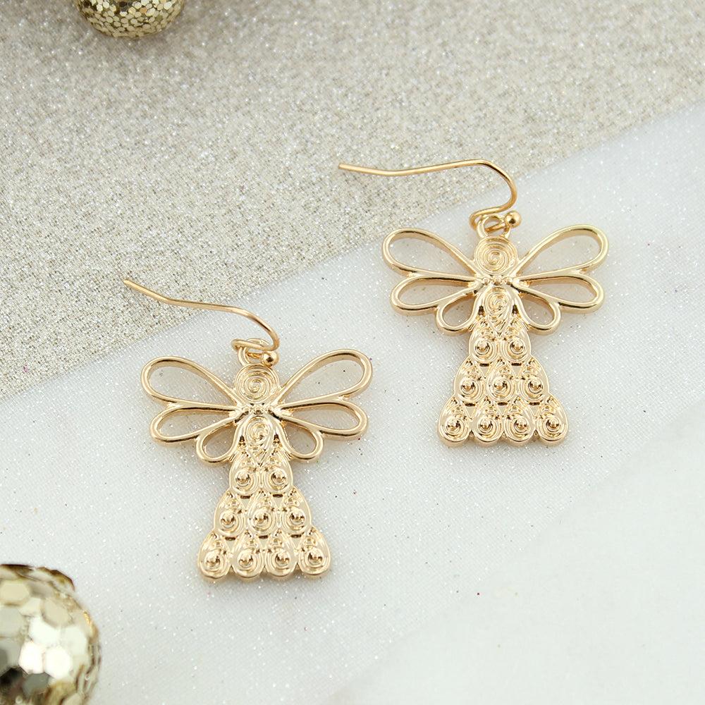 Gold Angel Earrings