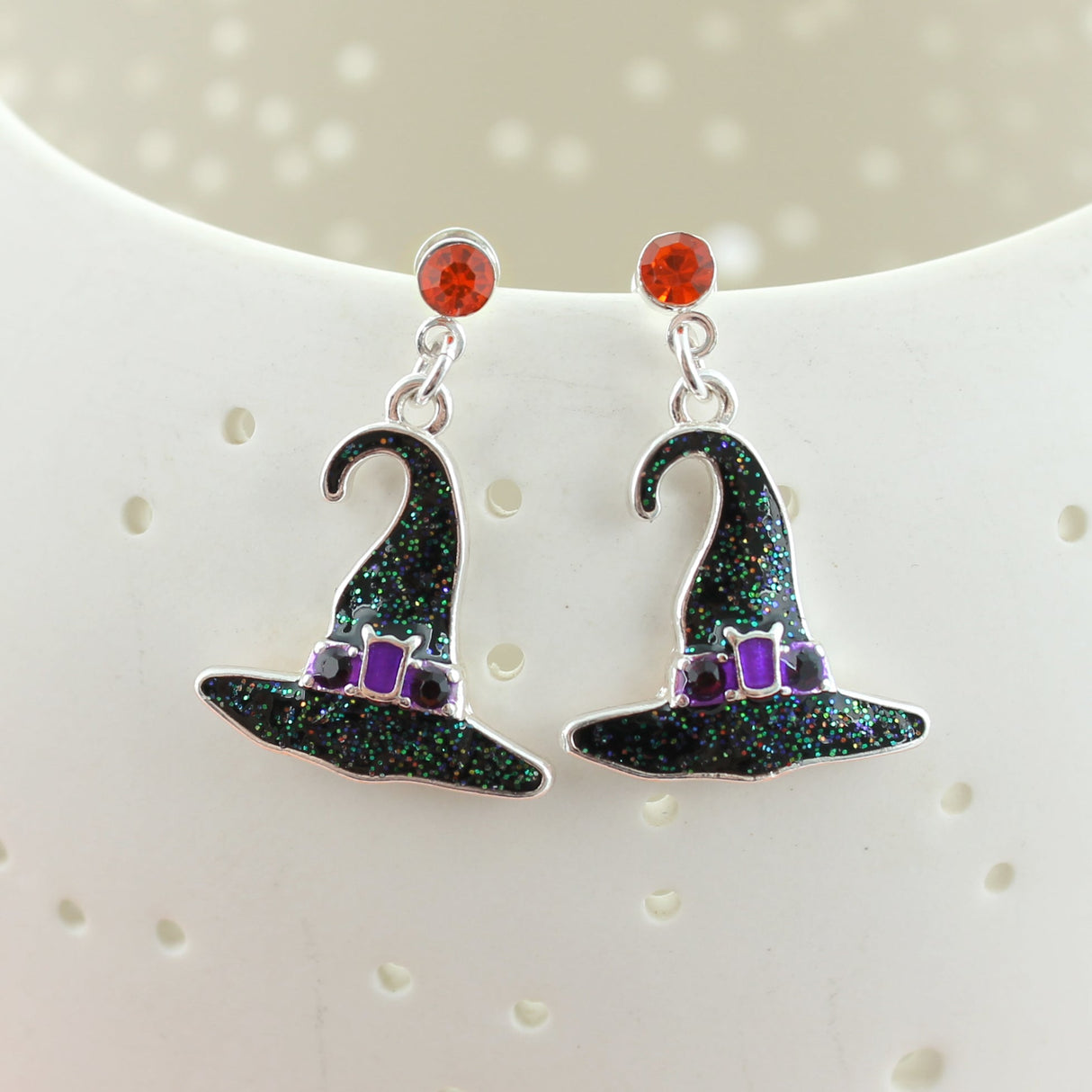 Enamel Witch Hat Earrings