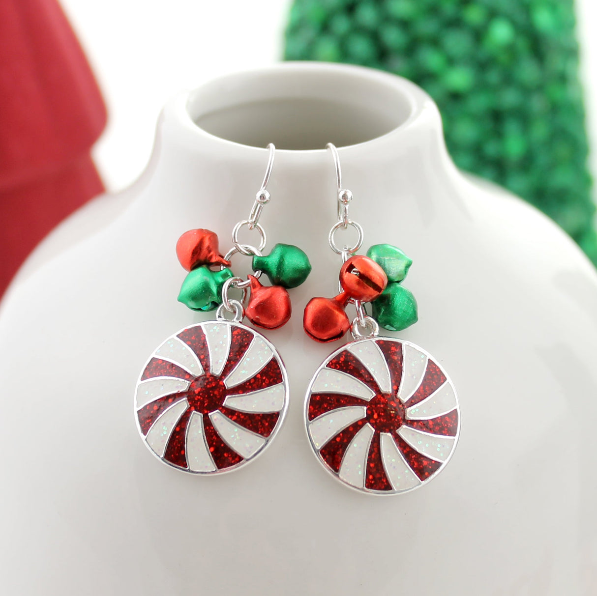 Peppermint Jingle Bell Earrings