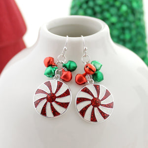 Peppermint Jingle Bell Earrings