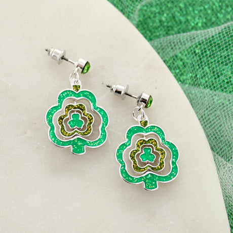 Spinning St. Patrick’s Day Shamrock Earrings