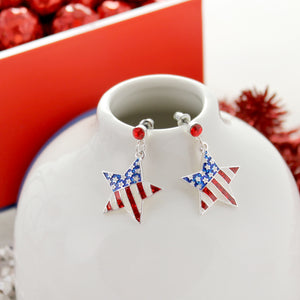 Patriotic Flag Star Earrings