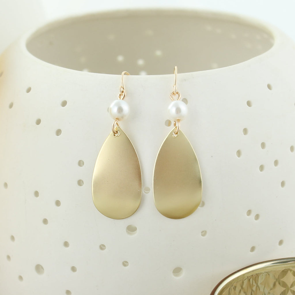 Gold Charm & Pearl Earrings