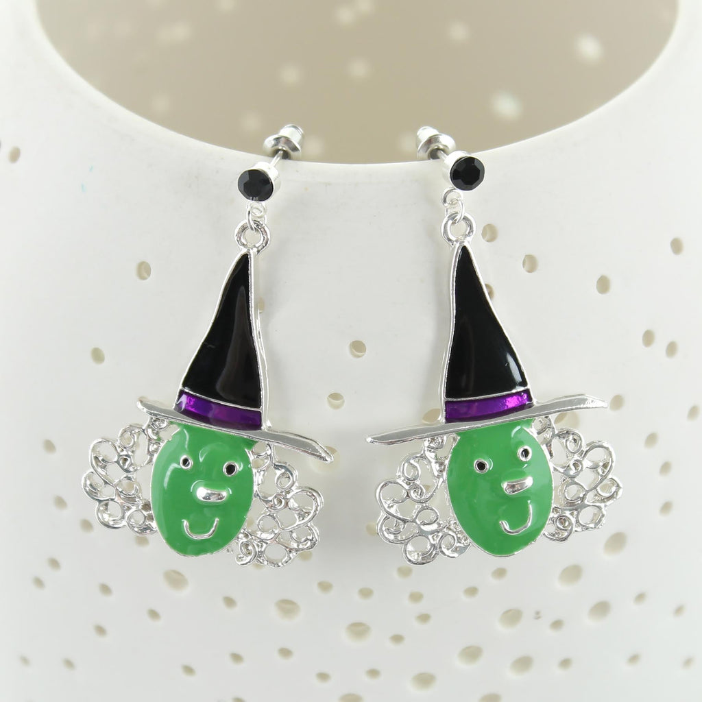 Witch Face Halloween Earrings