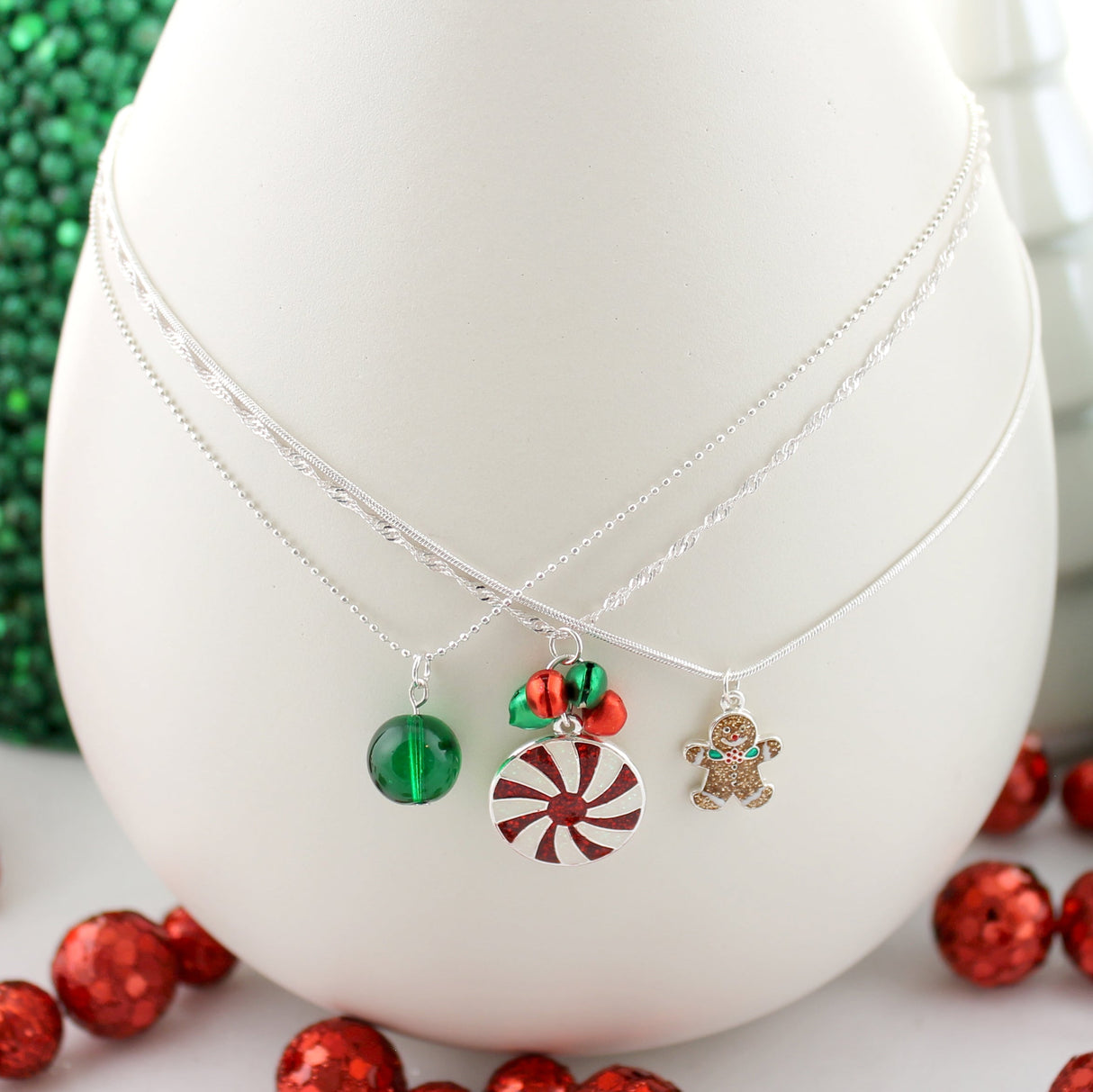 Jingle Bell Trio Necklace Set