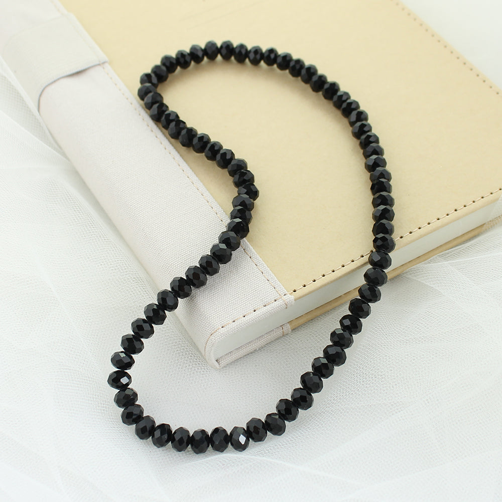 18” Black Crystal Stretch Necklace