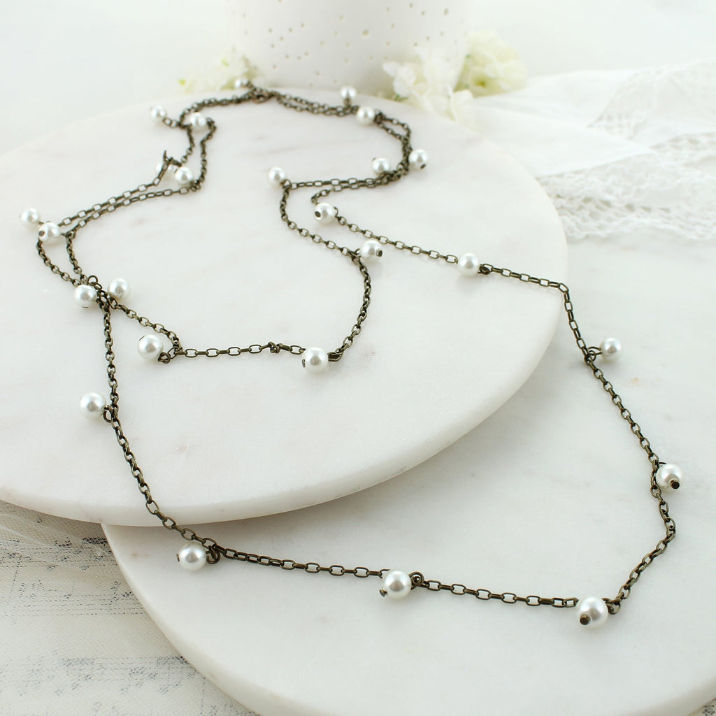 60” Pearl & Chain Necklace