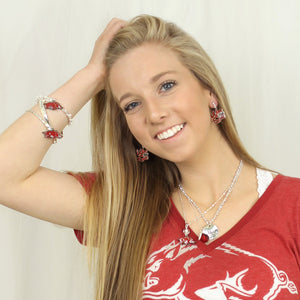 Arkansas Enamel Logo & Pearl Bracelet