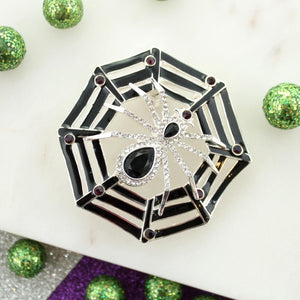 Coming Soon! Enamel & Crystal Spiderweb Pin/Pendant