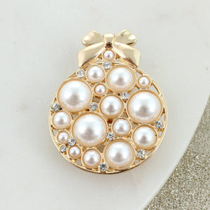 Gold Pearl & Crystal Ornament Pin/Pendant