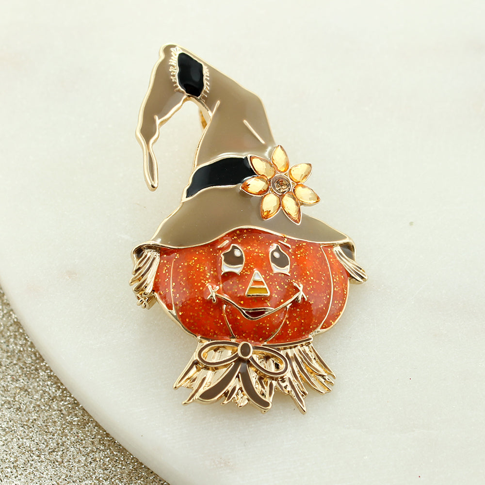 Pumpkin Scarecrow Head Pin/Pendant