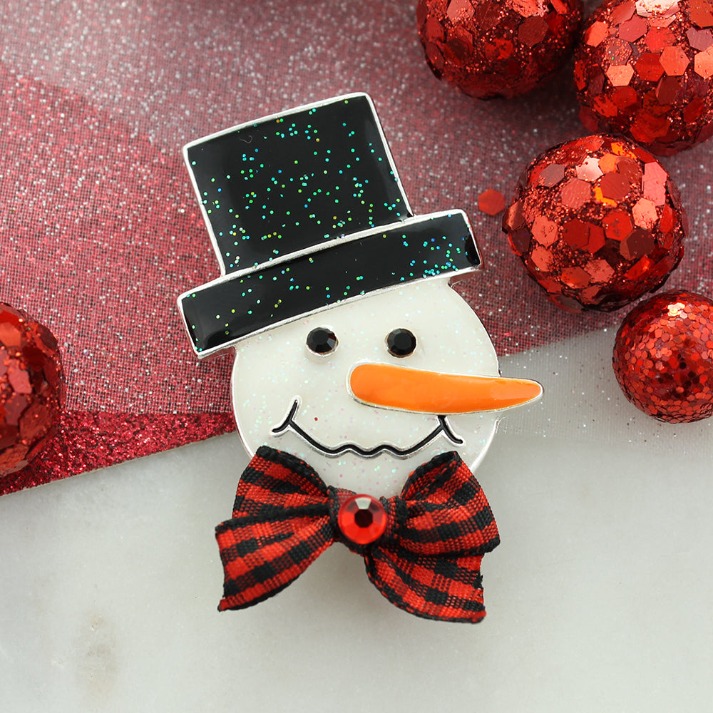 Glitter Snowman Face Pin/Pendant