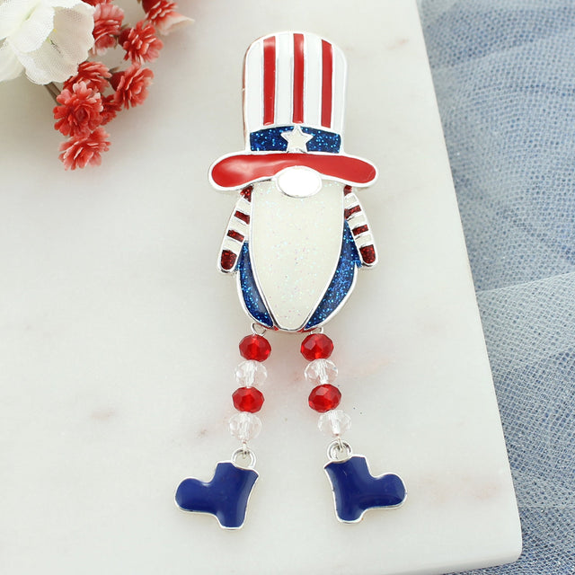 Uncle Sam Dangle Leg Gnome Pin/Pendant