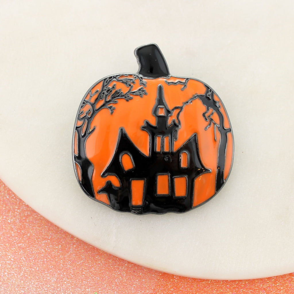 Haunted House Pumpkin Pin/Pendant