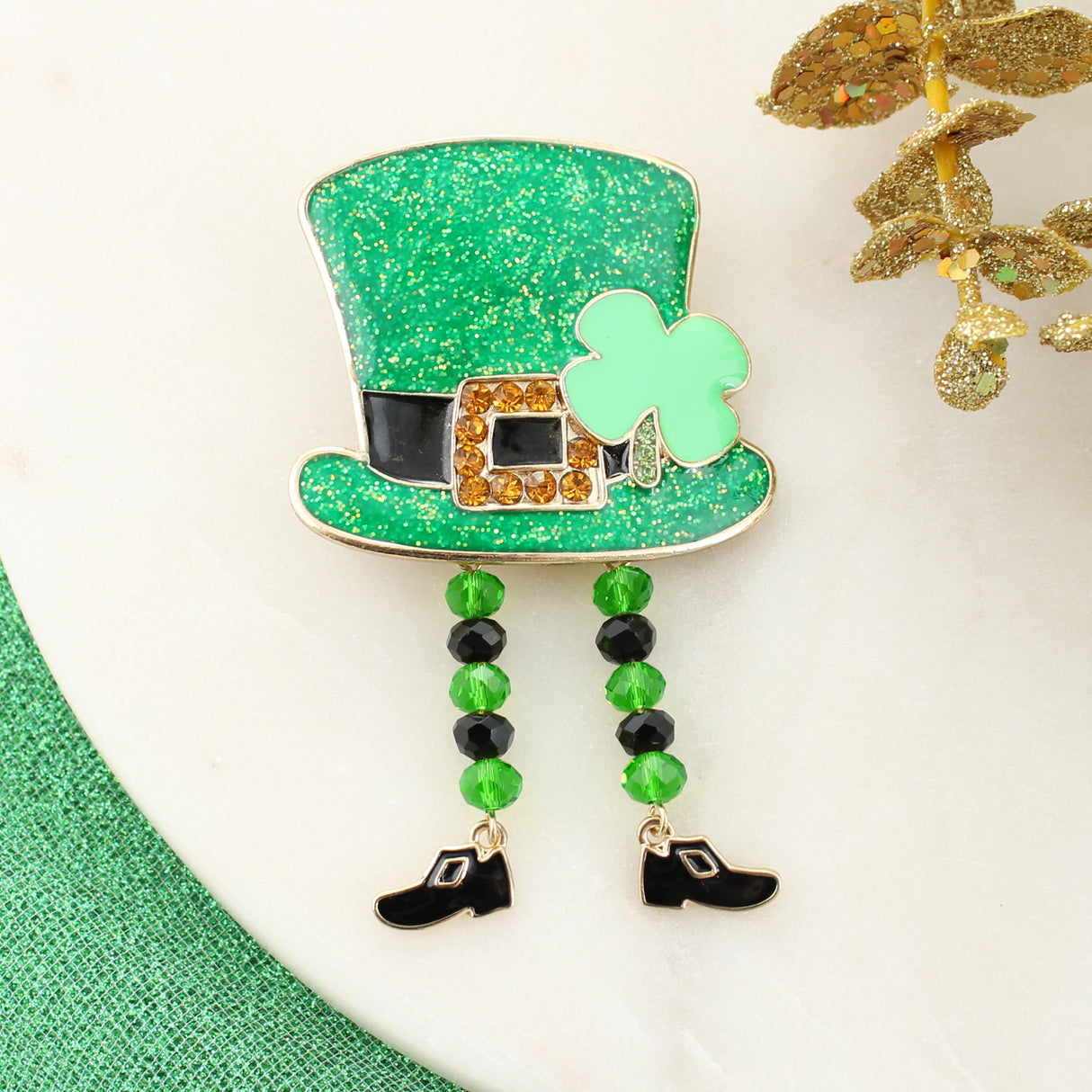 Dangle Leg Leprechaun Hat Pin/Pendant