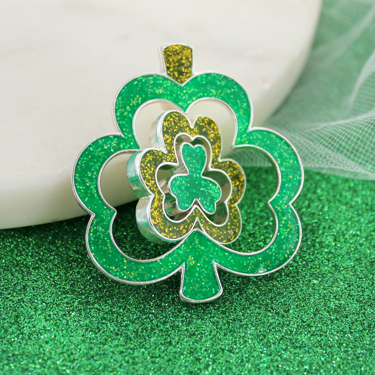 Spinning St. Patrick’s Day Shamrock Pendant