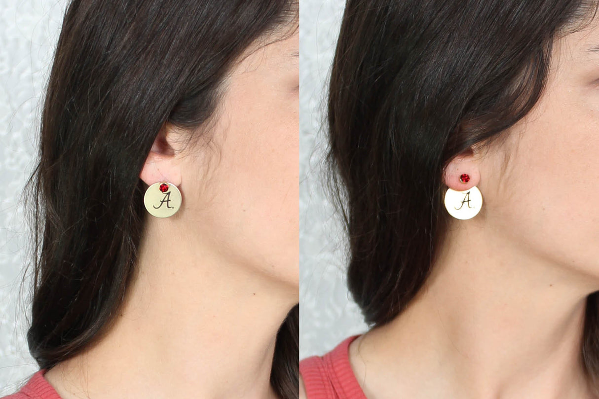 Auburn Logo Gold Disc Earring Jacket