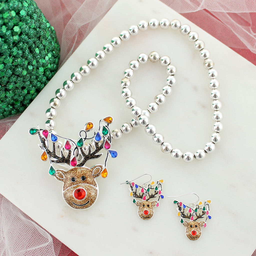 Whimsical Christmas Reindeer Pin/Pendant